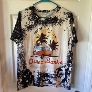 Pogue Life T-Shirt Size Large Outer Banks Graphics Hippie Van Palm Trees